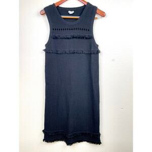 J. Crew Womens Dress Sz M Crochet Fringe Boho Midi Cotton Stretchy Whimsigoth